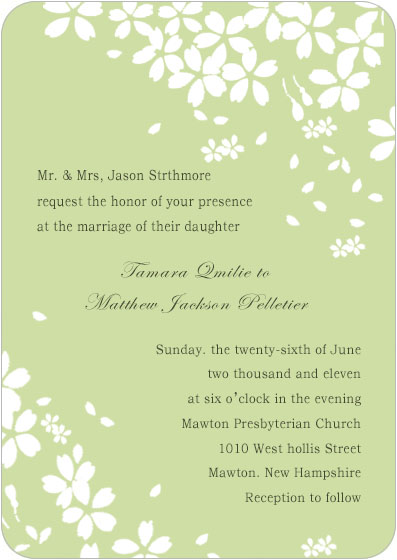 Elegance Rains Of Flower Petals Wedding Invitation HPI187