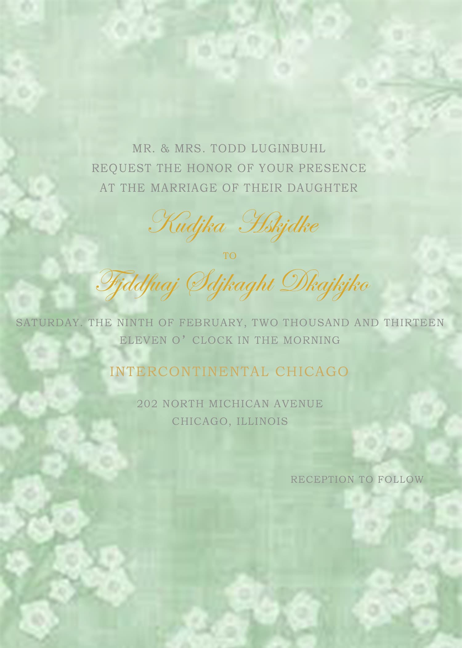 Obscure Little Flowers Wedding Invitation Card HPI281