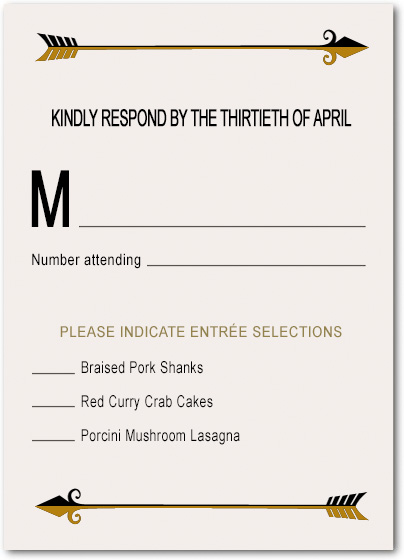 Black Retro Arrows Responses Cards HPR003