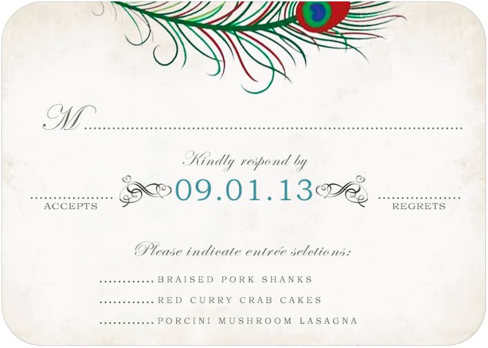 Feather Retro Handwriting Script Response Card HPR015