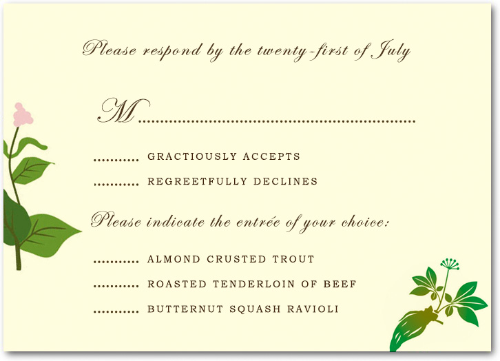 Green Plants Beautiful Peace Respond Cards HPR020