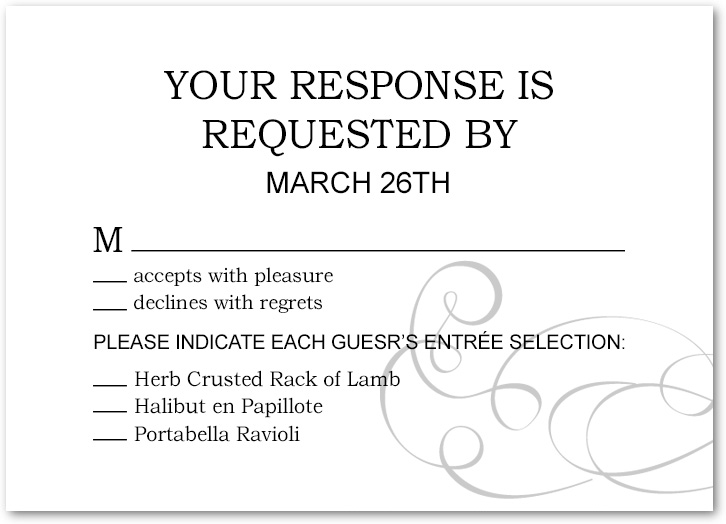 Love Title Theme Wedding RSVP Cards HPR041