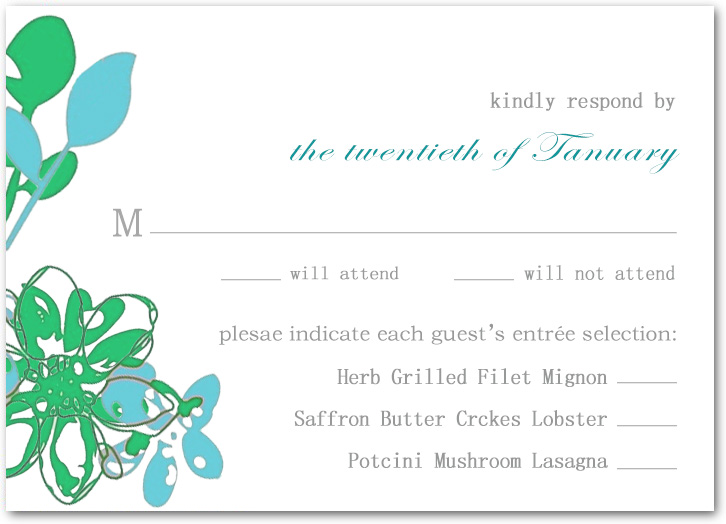 Flower Shape Color Palette RSVP Cards HPR074