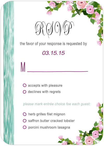 Clear And Fresh Lake Flower Deco RSVP Card HPR084
