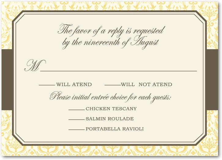 Formal Beautiful pattern Response Card HPR087