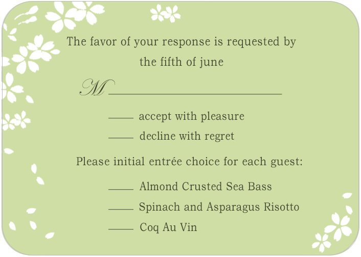 Elegance Rains Of Flower Petals Response Card HPR187