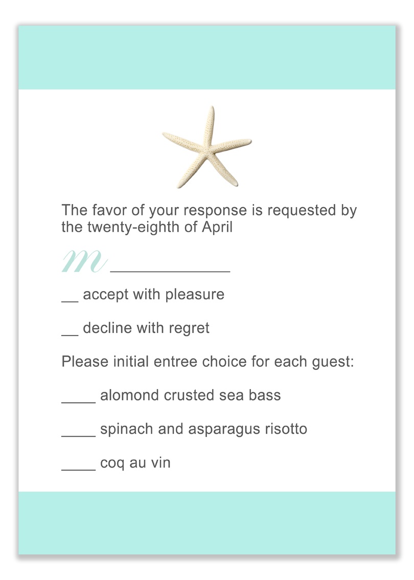 Starfish Beach Teal Respond Cards HPR275