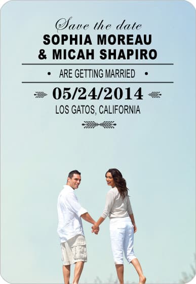 Sky And Floating Grass Photo Save The Dates Card HPS002