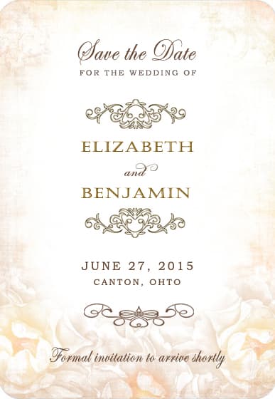 Flower Appear Indistinctly Iron Save The Date Card HPS013