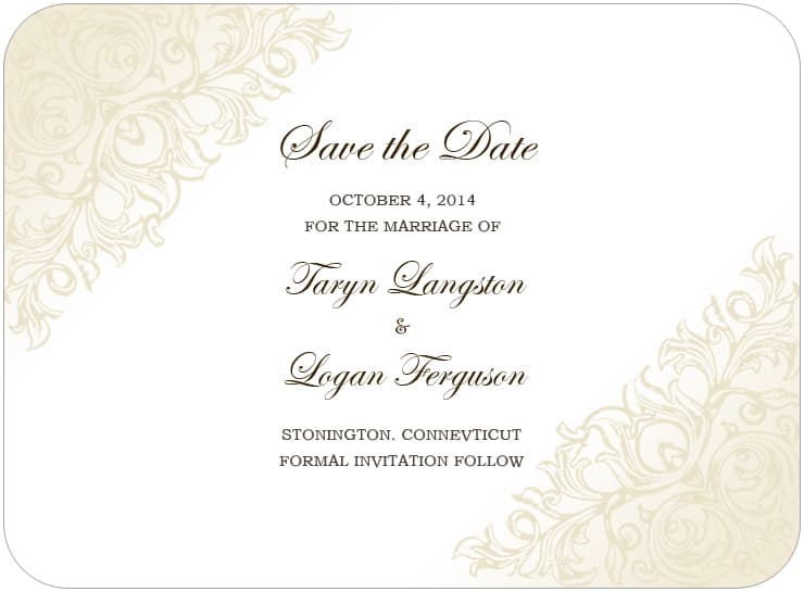 Ring Bell And Scroll Frame Save The Date Card HPS014