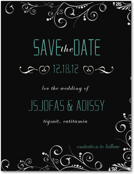 Black And White Save The Date Cards HPS024