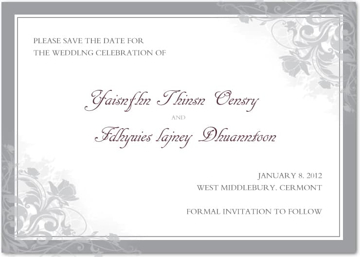 Chic Smoke Flower Save The Date Cards HPS027