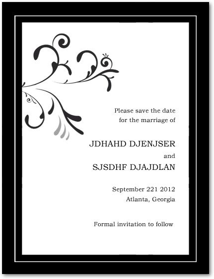 Flourish And Neutral Scroll Wedding Save The Dates HPS042