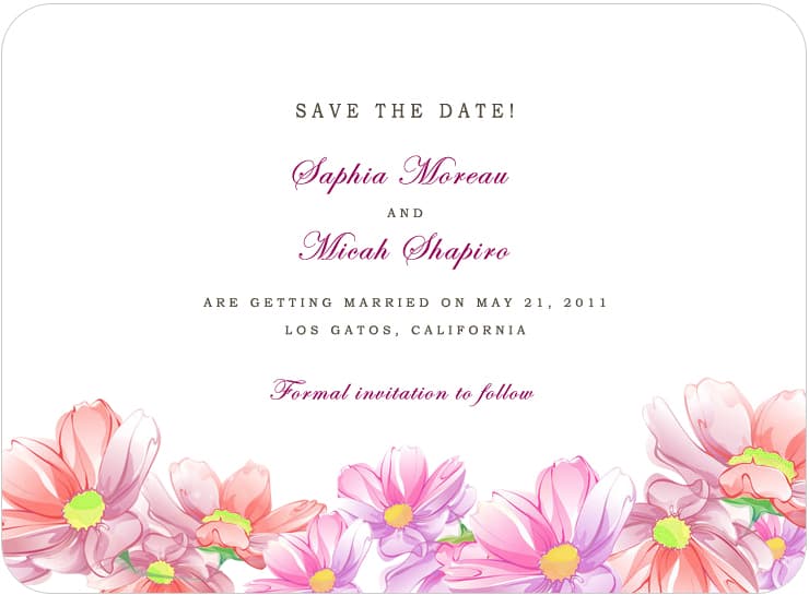 Colorful Watercolor Floral Save The Dates Card HPS051