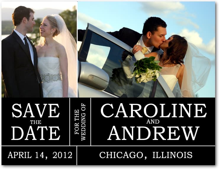 Gorgeous Black Text Act Photo Save The Dates CardS HPS056