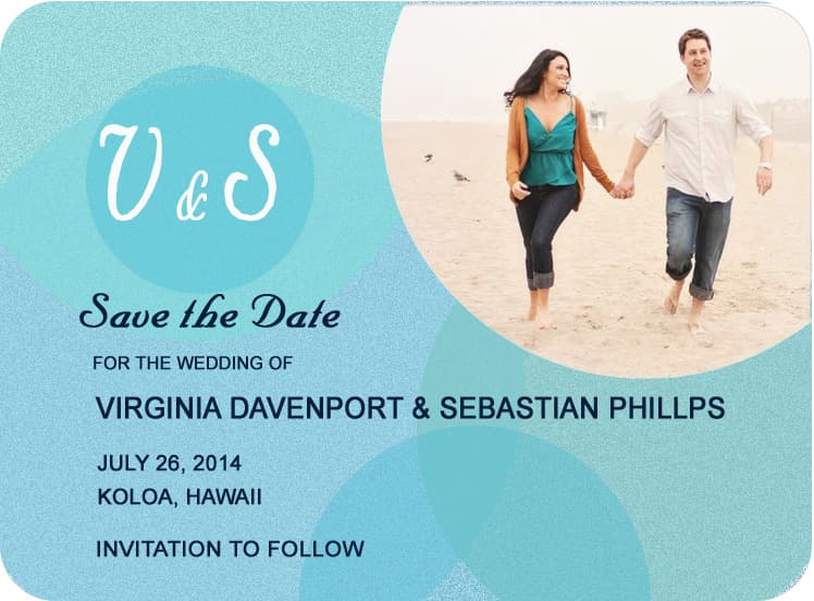 Funny Bubbles Overlapping Save The Dates CardS HPS058