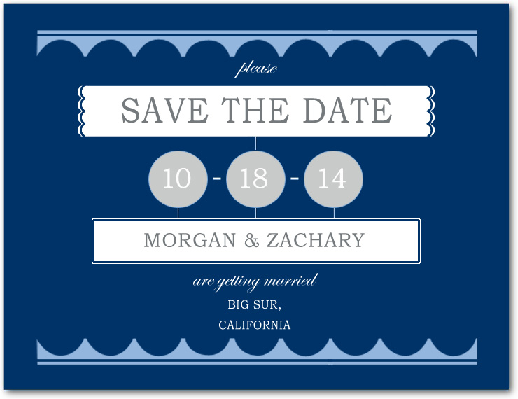 Blue Creative Geometry Design Save The Date Cards HPS072