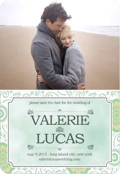 Chinese Style Dazzling Deco Save The Date Card HPS079