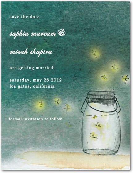 Romantic Fireflies Night Save The Date Card HPS080