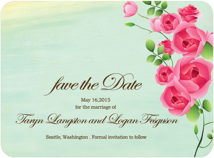 Colorful Sweet Rose Blooms Save The Dates Card HPS082
