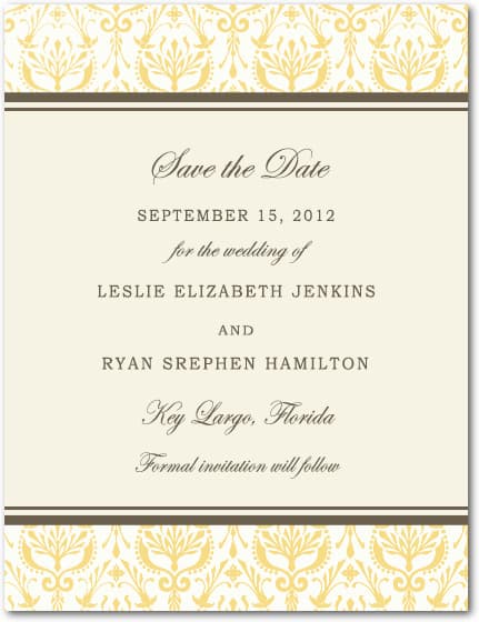 Formal Beautiful pattern Save The Date Card HPS087