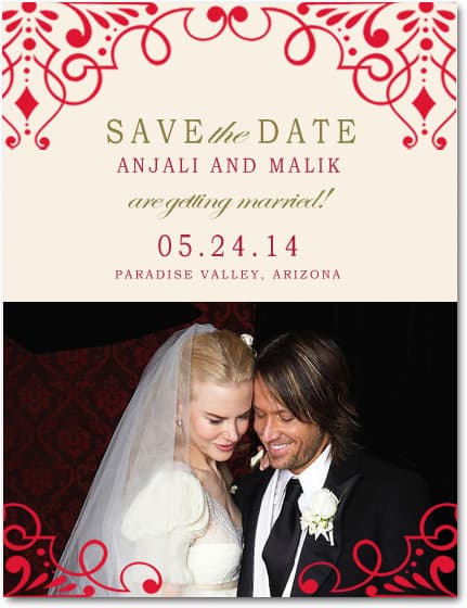 Butterfly Red Vintage Save The Dates Cards HPS093