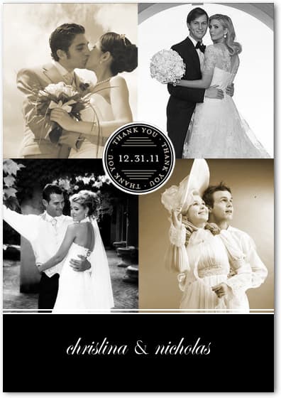 Two Colors Circle Photo Thanks Card HPT005