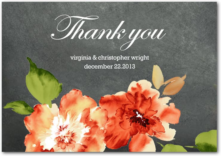 Orange African Daisy Thank You Card HPT022