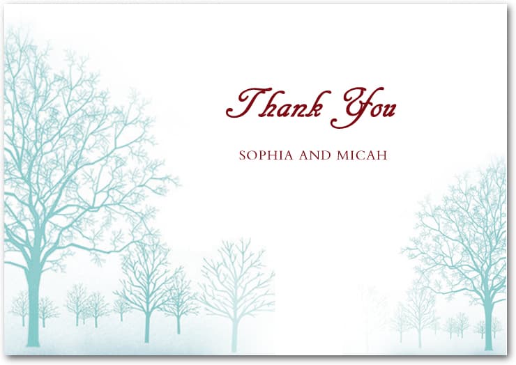 Autumn Peppermint Trees Thank You Cards HPT032