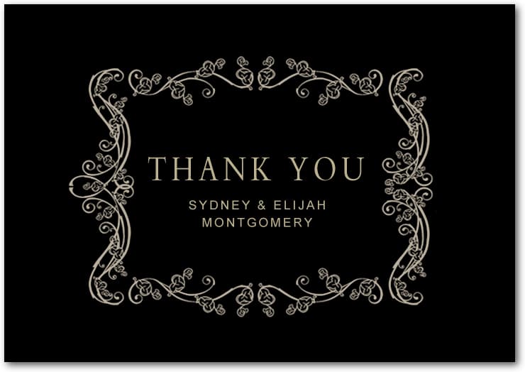 White Frame Deco Thank You Cards HPT033