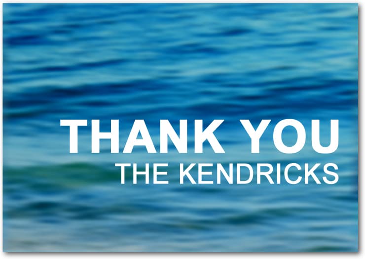 Blue Ocean Water Wedding Thank You Cards HPT046