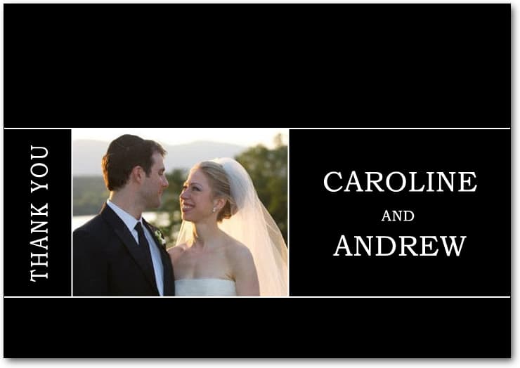 Gorgeous Black Text Act Photo Thank You Cards HPT056