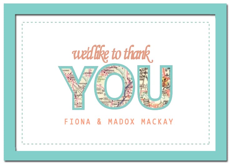 Treasure Map Thanks Cards HPT070