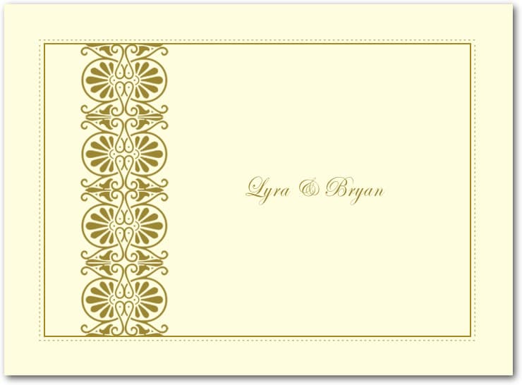 Chic Abstract Swirl Gold Thanks Card HPT076