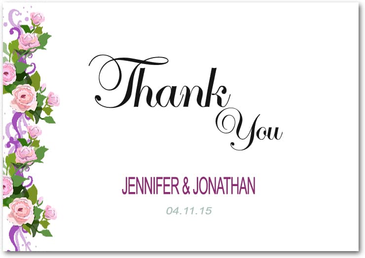Clear And Fresh Lake Flower Deco Thank You Cards HPT084