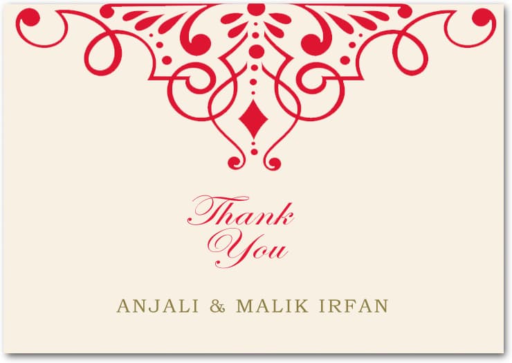 Butterfly Red Vintage Thanks You Cards HPT093