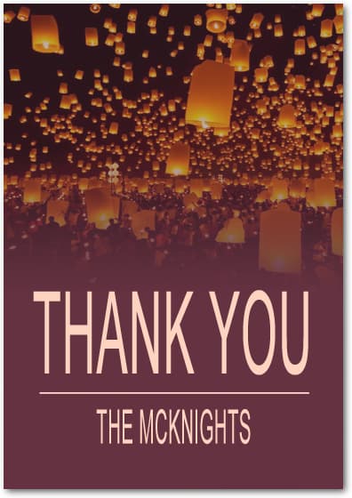 Shock Candle Reflection Effect Thanks You Card HPT097