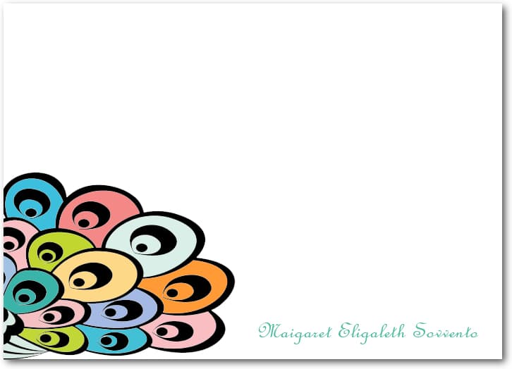 Tail Peacock Thank You Cards HPT136