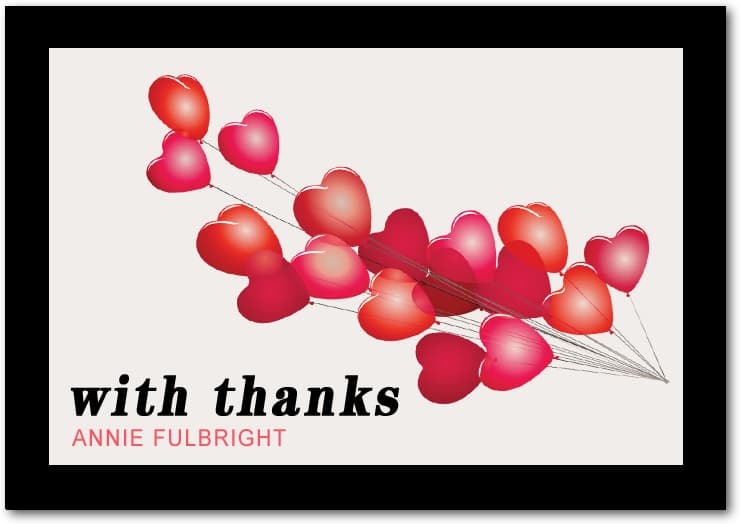 Cluster Sweetheart Balloon Thanks Card HPT158