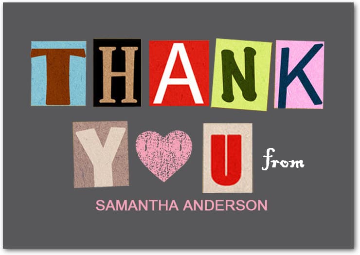 Richly Figured Colorful Thank You Cards Invite HPT229