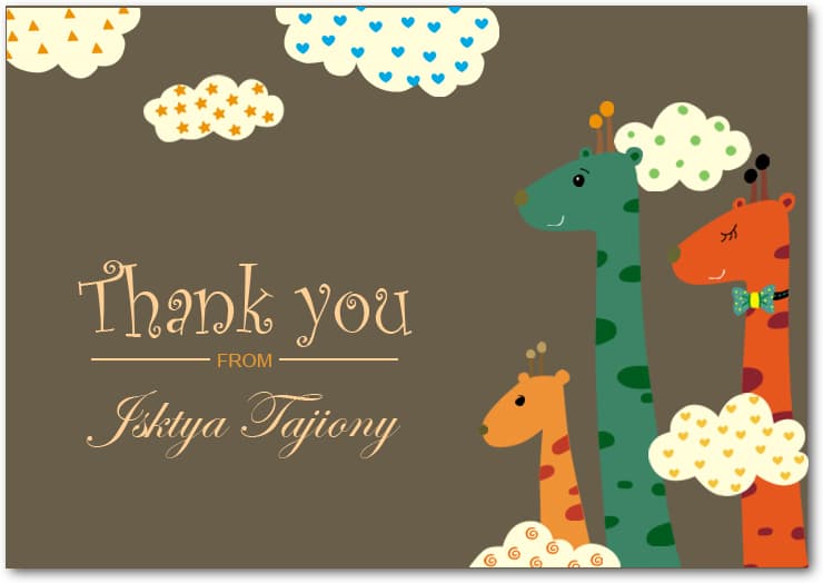 Clound And Giraffes Thank You Cards HPT242