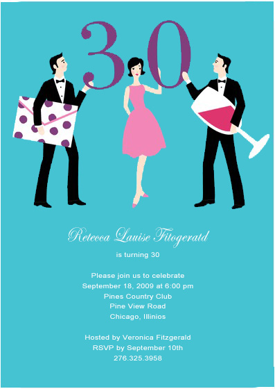 New Decade Thirty Women Adult Birthday Party Invitations HPBP170