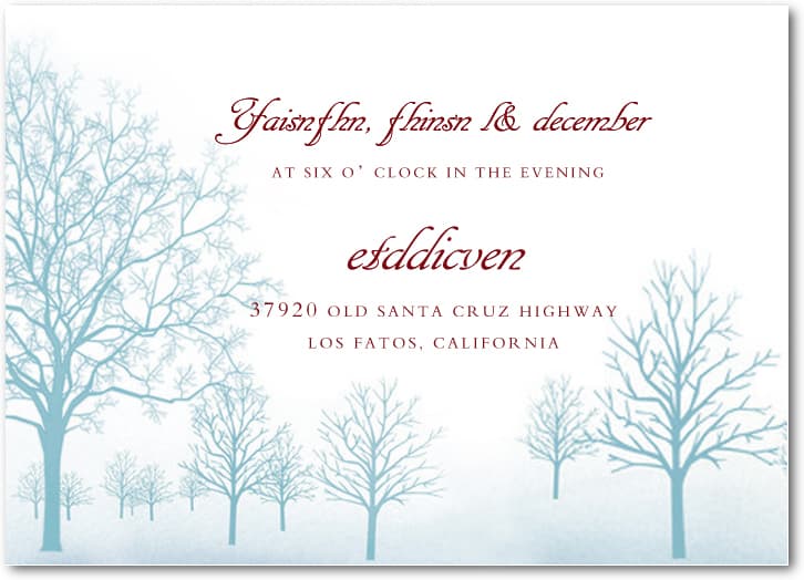 Autumn Peppermint Trees Reception Cards HPC032