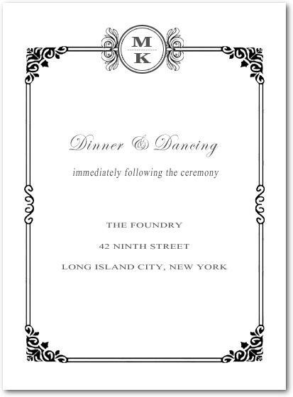 Sophisticated Art Deco Reception Cards HPC089