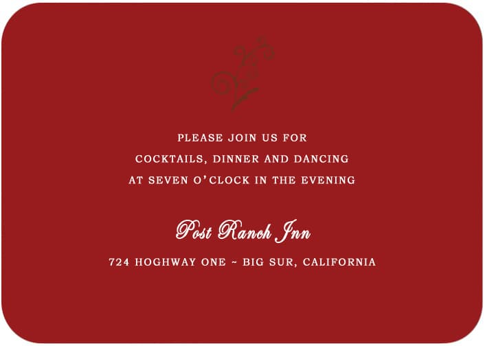 Bright Red Artistical Firework Reception Cards HPC094