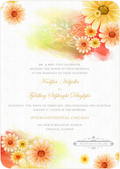 Summer Bright Wedding Sunflower Invitation Cards HPI039