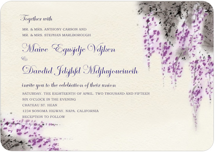 Fragrant Purplish Flowers Wedding Invitations HPI043