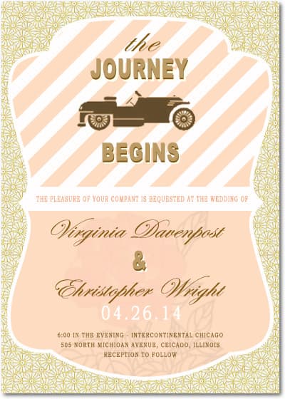 Special Design Bubble Car Wedding Invitations HPI054