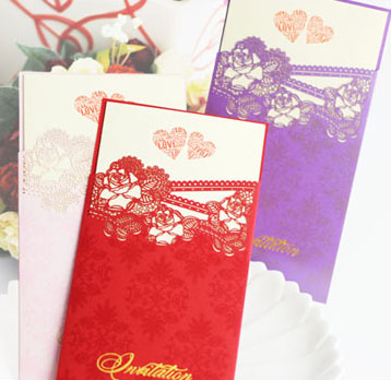 Perfect Flower Sketch Pocket Wedding Invitations HPI255
