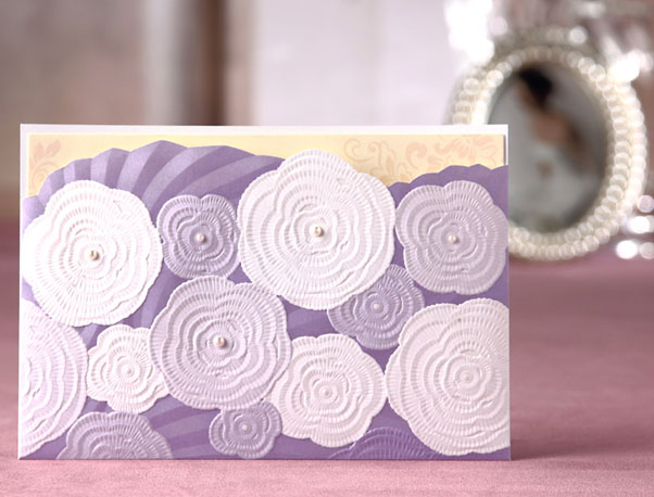 Purple Topper Pocket Wedding Invitation Cards HPI258